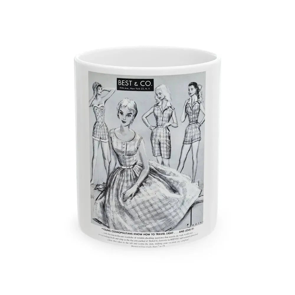 Best & Co. advertisement, 1956 - White Coffee Mug 11oz - Go Mug Yourself
