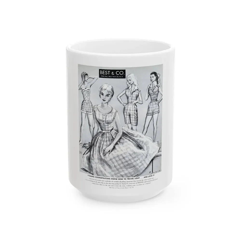 Best & Co. advertisement, 1956 - White Coffee Mug 15oz - Go Mug Yourself