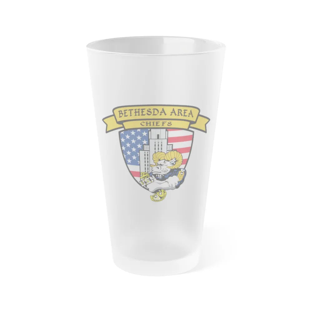 Bethesda Area Chiefs (U.S. Navy) Frosted Pint Glass 16oz-Go Mug Yourself