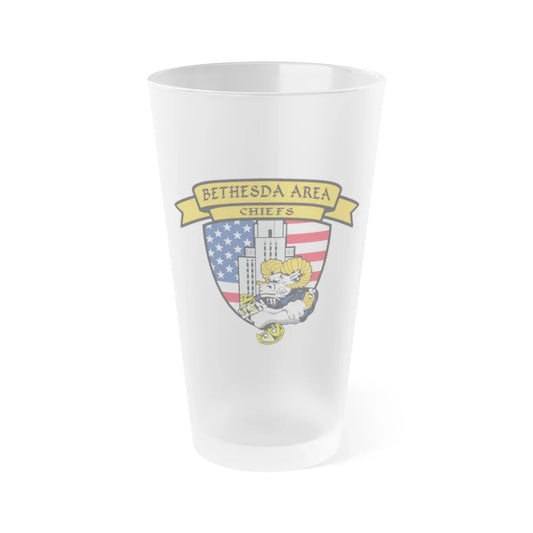 Bethesda Area Chiefs (U.S. Navy) Frosted Pint Glass 16oz-Go Mug Yourself