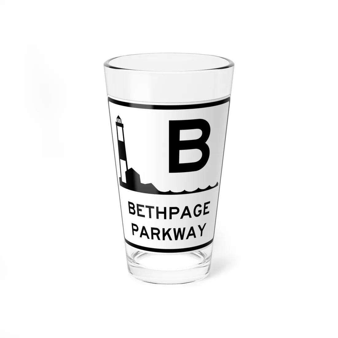 Bethpage Pkwy Shield (New York) (Road Sign) Pint Glass 16oz 16oz - Go Mug Yourself