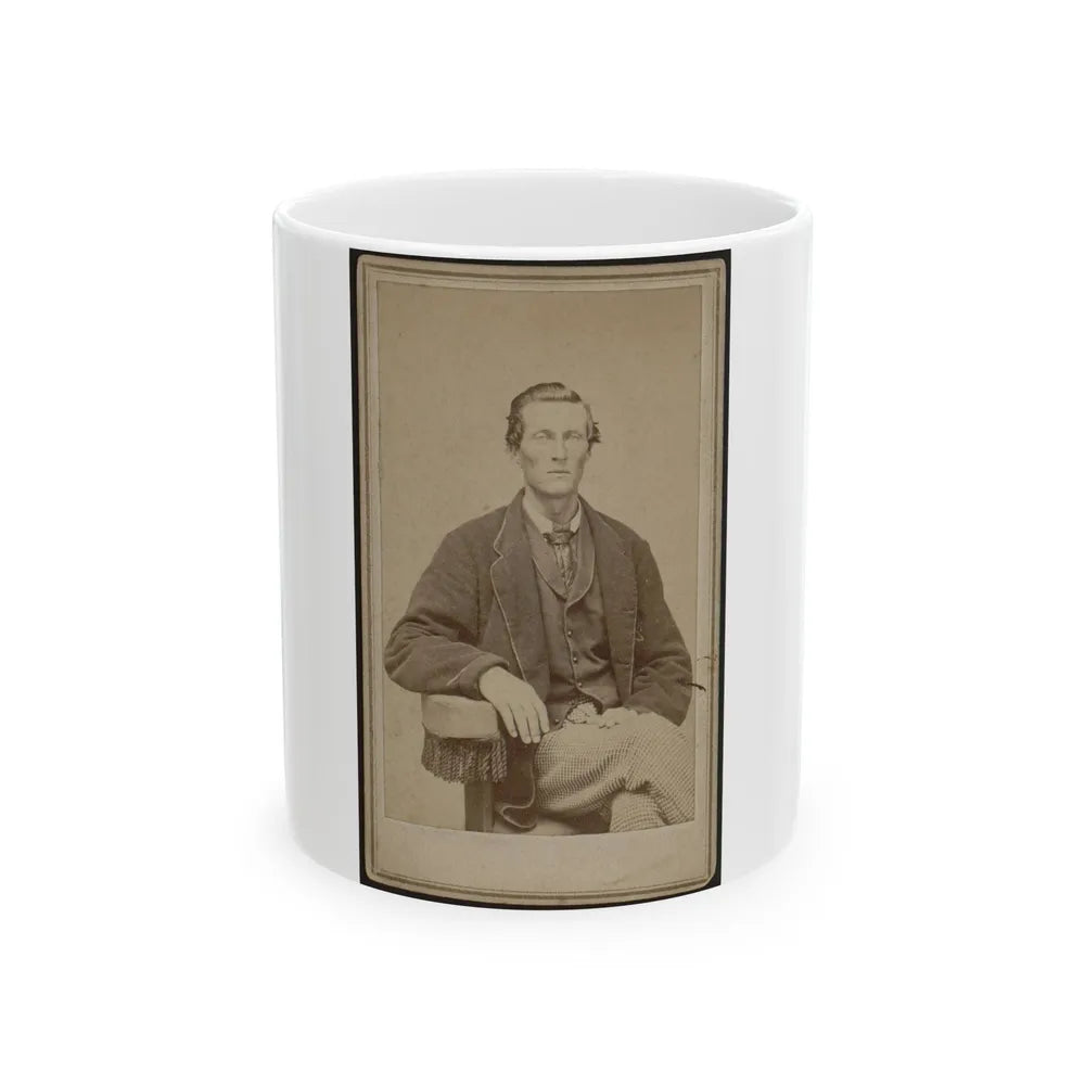 Bethuel Smith, Three-Quarter Length Portrait, Sitting, Facing Front (U.S. Civil War) White Coffee Mug-11oz-Go Mug Yourself