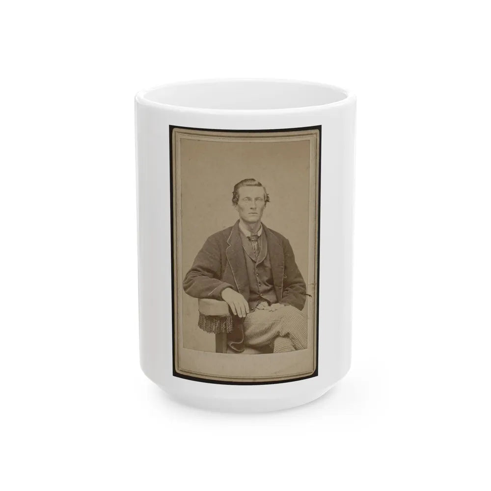 Bethuel Smith, Three-Quarter Length Portrait, Sitting, Facing Front (U.S. Civil War) White Coffee Mug-15oz-Go Mug Yourself