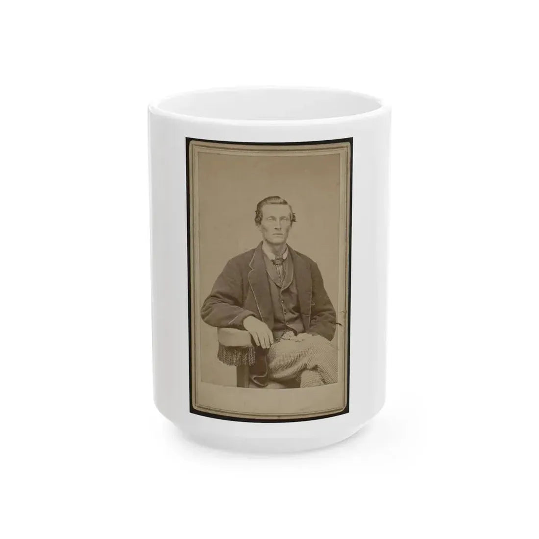 Bethuel Smith, Three-Quarter Length Portrait, Sitting, Facing Front (U.S. Civil War) White Coffee Mug 15oz - Go Mug Yourself