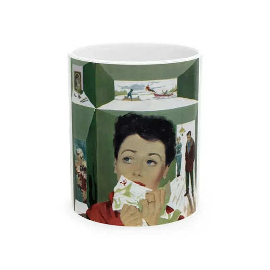 Betrayed (1), The American Magazine, March 1952 - White Coffee Mug 11oz - Go Mug Yourself