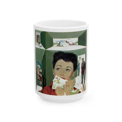 Betrayed (1), The American Magazine, March 1952 - White Coffee Mug 15oz - Go Mug Yourself
