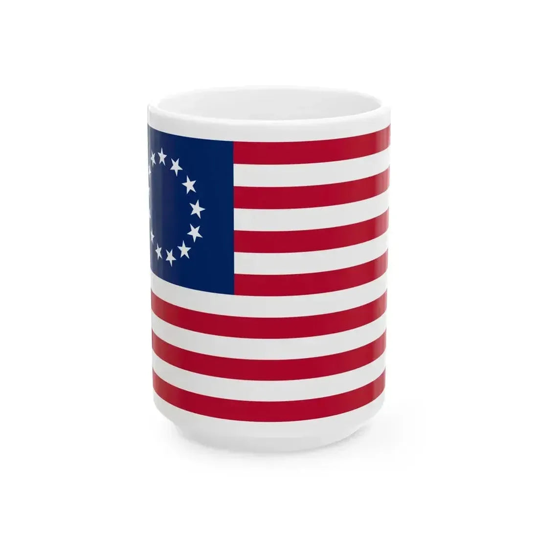 Betsy Ross flag 3-2 (United States) White Coffee Mug 15oz - Go Mug Yourself