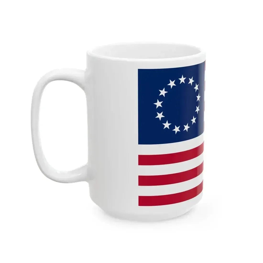 Betsy Ross flag 3-2 (United States) White Coffee Mug - Go Mug Yourself