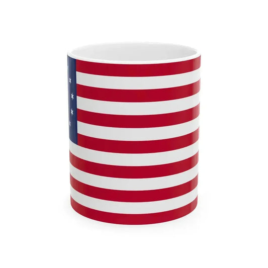 Betsy Ross flag 6-pointed stars (United States) White Coffee Mug 11oz - Go Mug Yourself