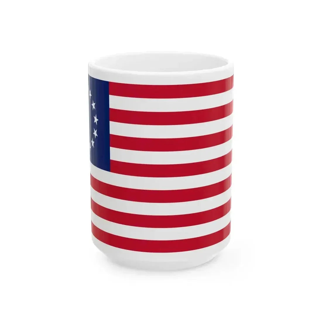 Betsy Ross Flag With Union Jack Colors (United States) White Coffee Mug 15oz - Go Mug Yourself
