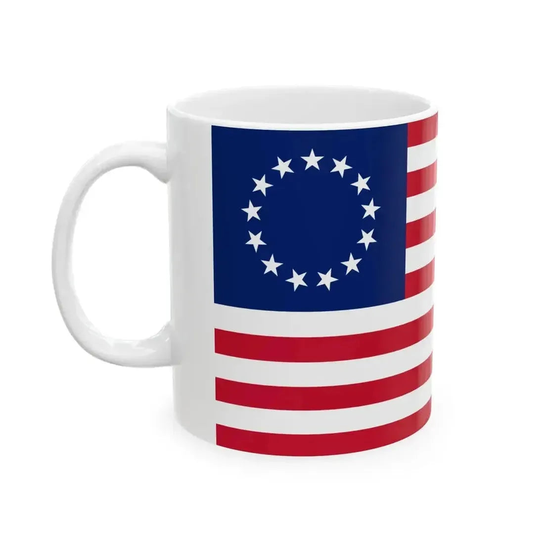 Betsy Ross Flag With Union Jack Colors (United States) White Coffee Mug - Go Mug Yourself