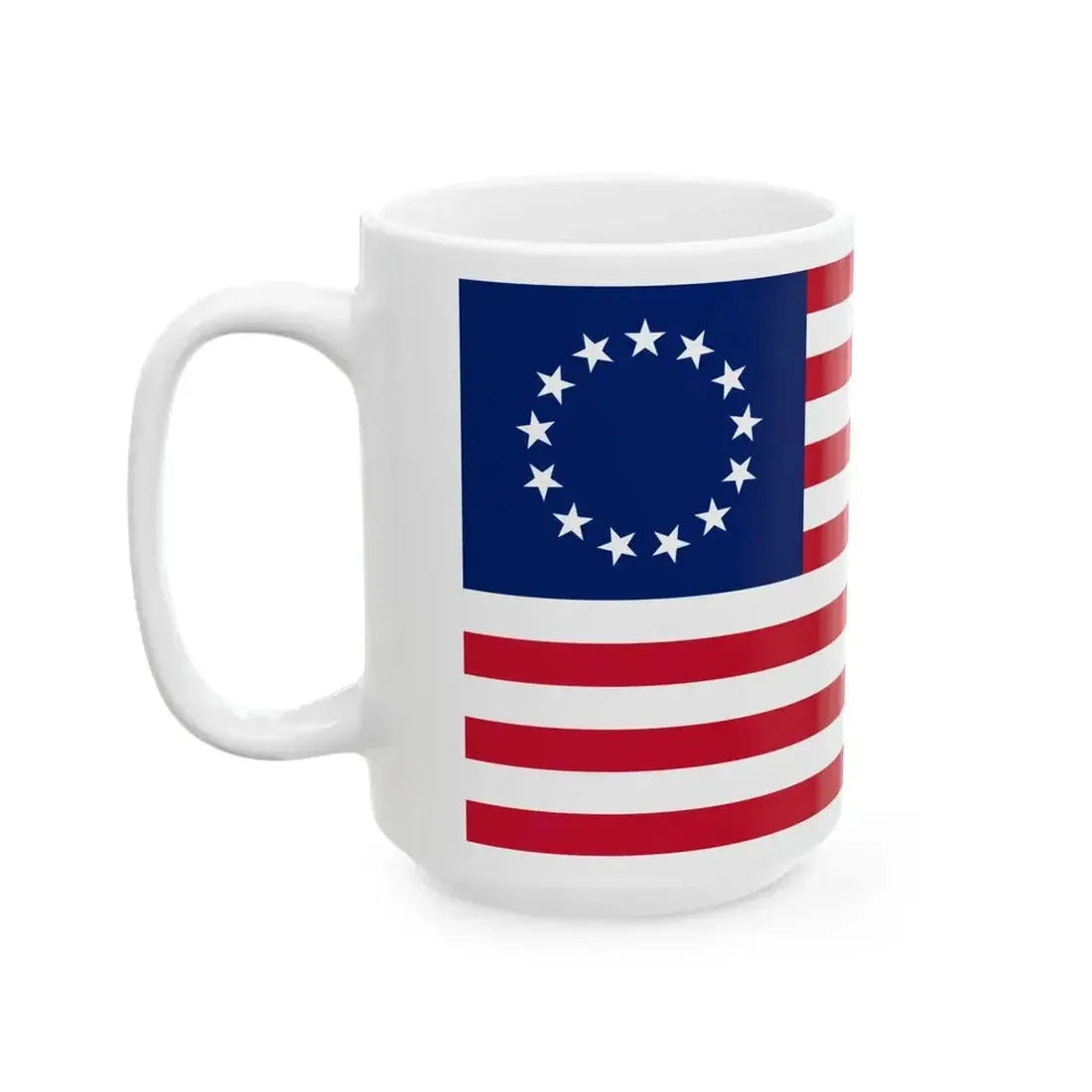 Betsy Ross Flag With Union Jack Colors (United States) White Coffee Mug - Go Mug Yourself