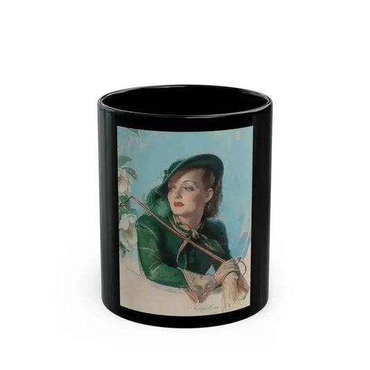 Bette Davis, Cosmopolitan magazine cover, June 1938 - Black Coffee Mug 11oz - Go Mug Yourself