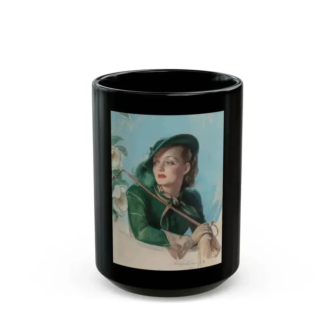 Bette Davis, Cosmopolitan magazine cover, June 1938 - Black Coffee Mug 15oz - Go Mug Yourself