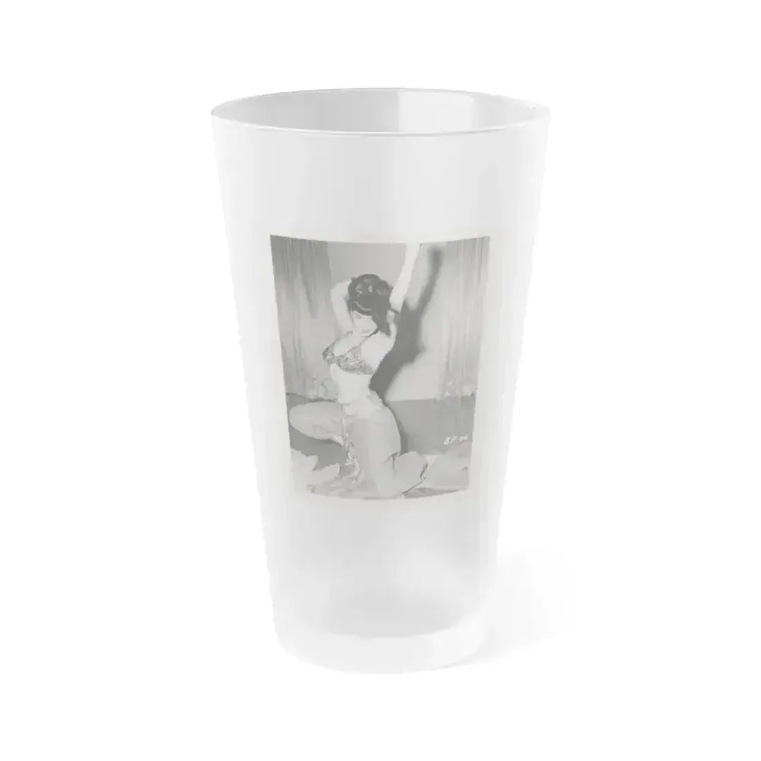 Bettie Page #01 (Vintage Female Icon) Frosted Pint Glass 16oz 16oz Frosted - Go Mug Yourself