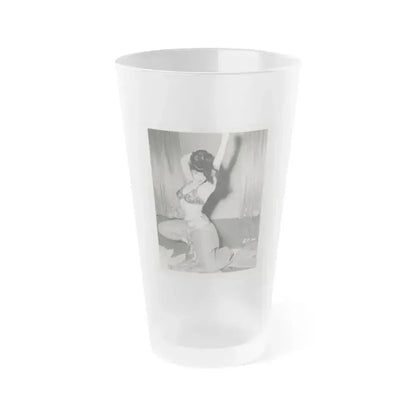 Bettie Page #01 (Vintage Female Icon) Frosted Pint Glass 16oz 16oz Frosted - Go Mug Yourself