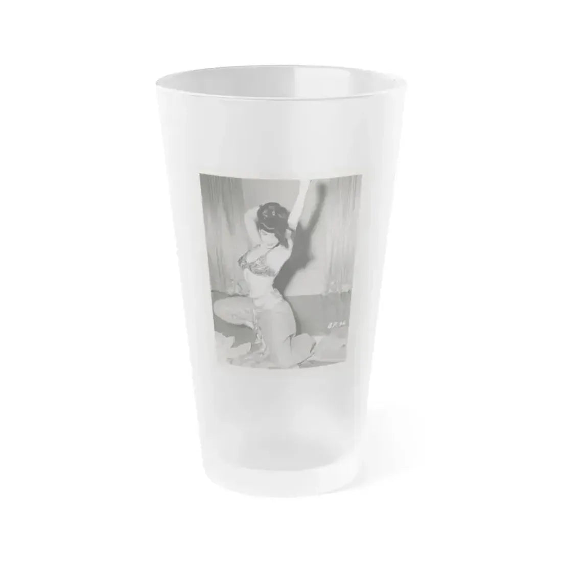 Bettie Page #01 (Vintage Female Icon) Frosted Pint Glass 16oz - Go Mug Yourself
