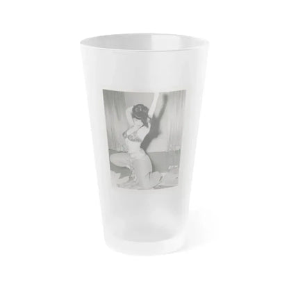 Bettie Page #01 (Vintage Female Icon) Frosted Pint Glass 16oz - Go Mug Yourself