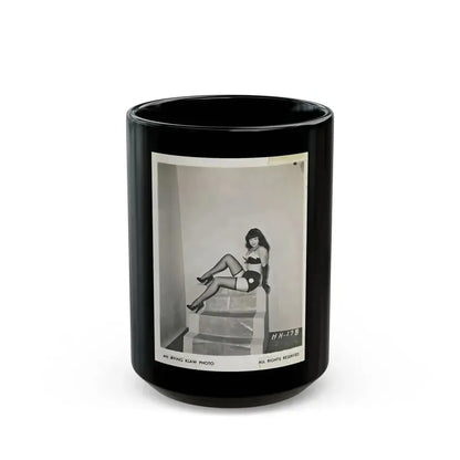 Bettie Page #08 (Vintage Female Icon) Black Coffee Mug 15oz - Go Mug Yourself