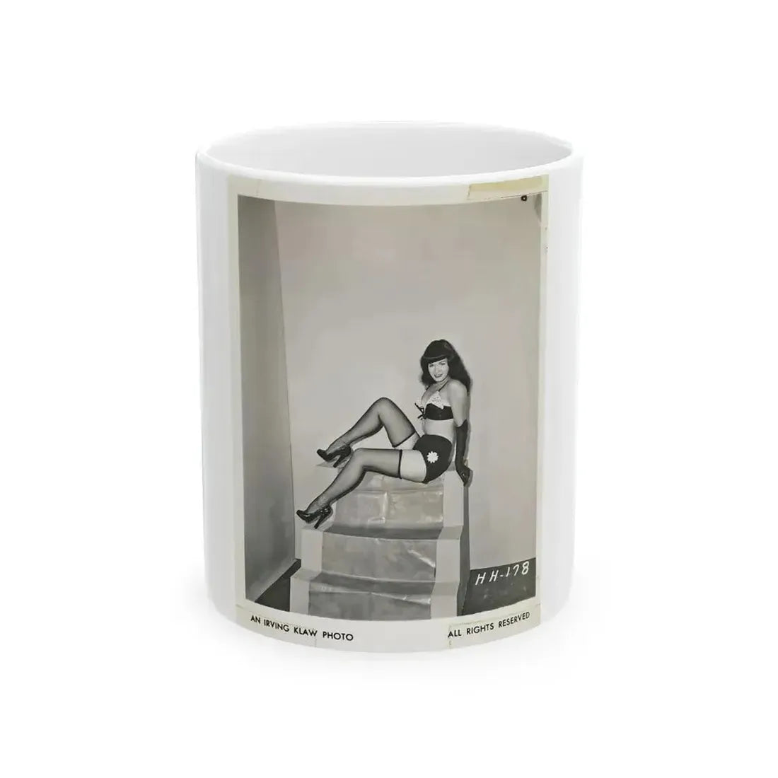 Bettie Page #08 (Vintage Female Icon) White Coffee Mug 11oz - Go Mug Yourself