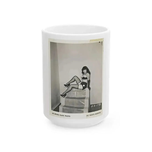 Bettie Page #08 (Vintage Female Icon) White Coffee Mug 15oz - Go Mug Yourself