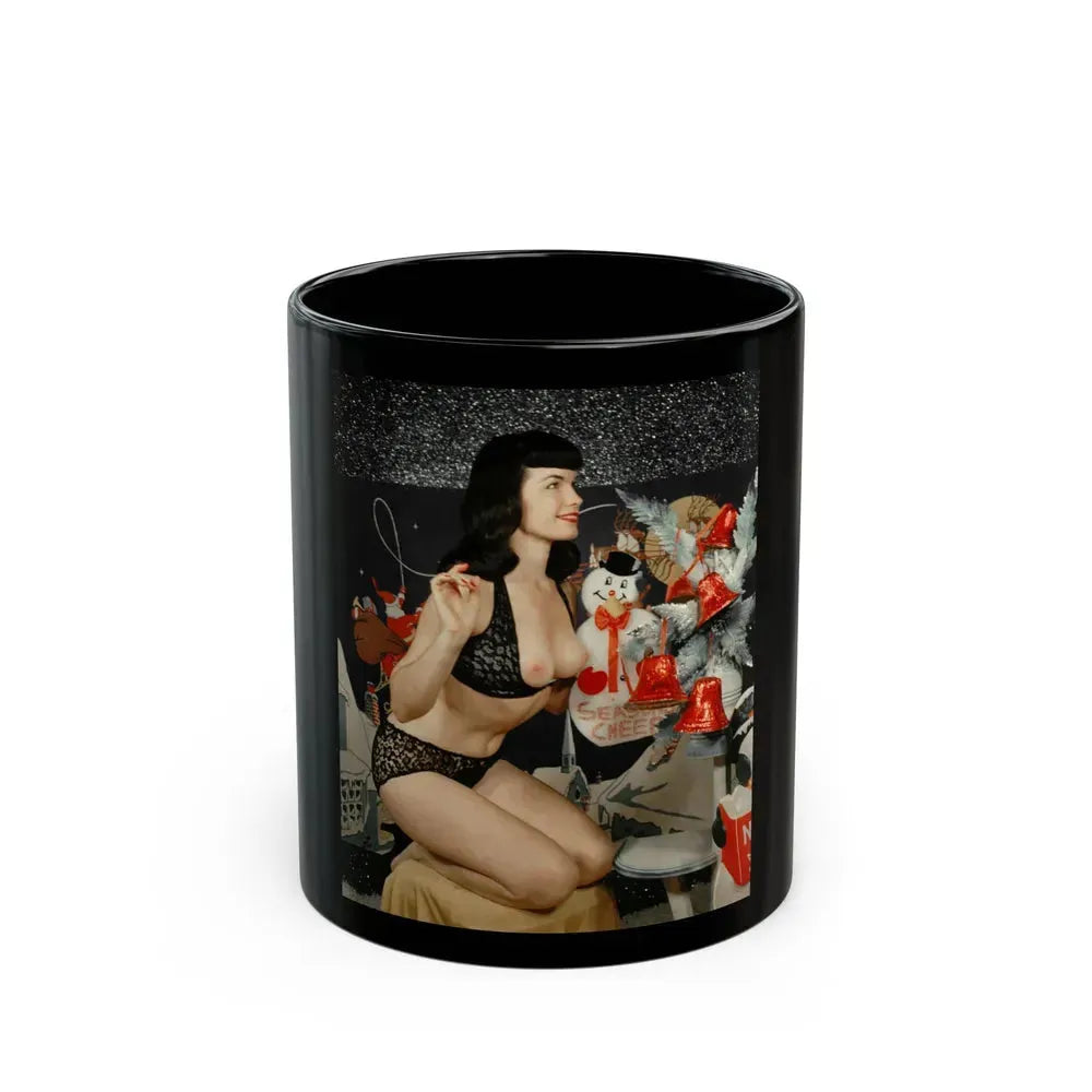 Bettie Page #100 (Vintage Female Icon) Black Coffee Mug 11oz - Go Mug Yourself
