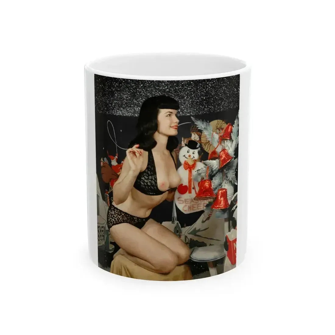 Bettie Page #100 (Vintage Female Icon) White Coffee Mug 11oz - Go Mug Yourself