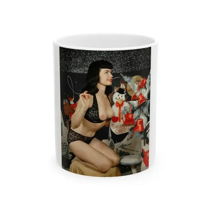 Bettie Page #100 (Vintage Female Icon) White Coffee Mug 11oz - Go Mug Yourself