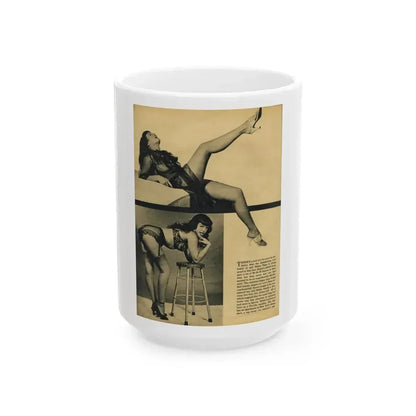 Bettie Page #1003 (Vintage Female Icon) White Coffee Mug 15oz - Go Mug Yourself