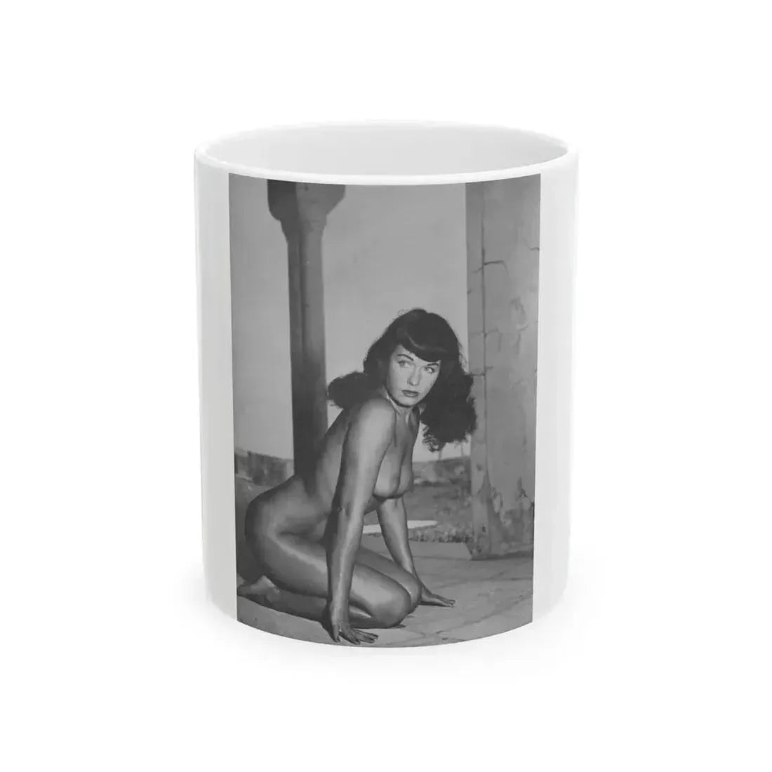 Bettie Page #1006 (Vintage Female Icon) White Coffee Mug 11oz - Go Mug Yourself