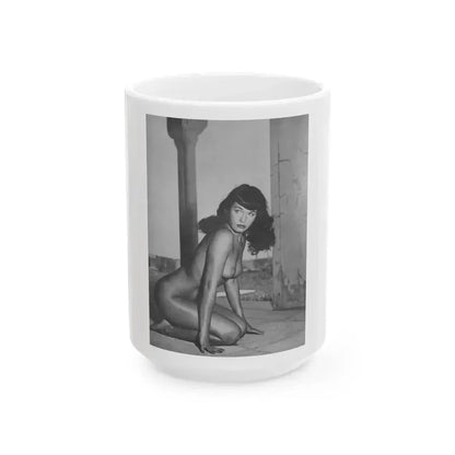 Bettie Page #1006 (Vintage Female Icon) White Coffee Mug 15oz - Go Mug Yourself