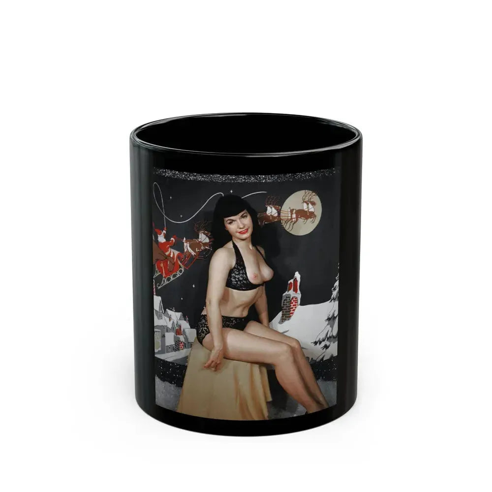 Bettie Page #101 (Vintage Female Icon) Black Coffee Mug 11oz - Go Mug Yourself