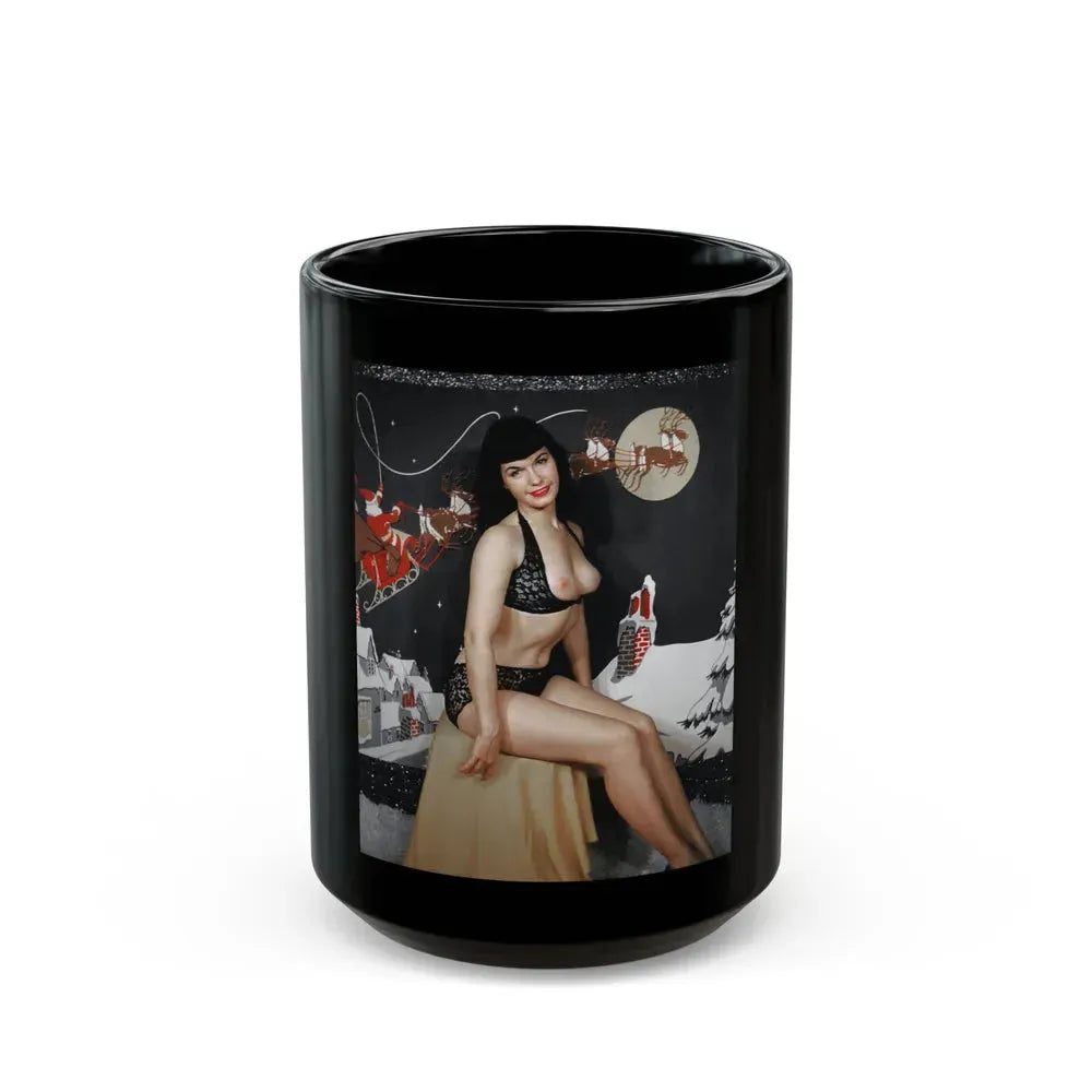 Bettie Page #101 (Vintage Female Icon) Black Coffee Mug 15oz - Go Mug Yourself