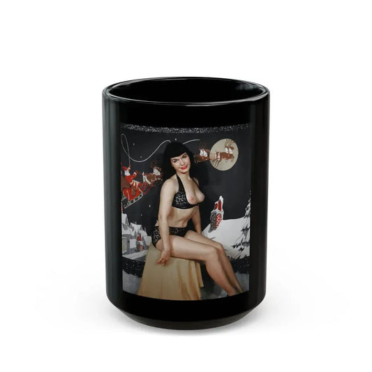 Bettie Page #101 (Vintage Female Icon) Black Coffee Mug 15oz - Go Mug Yourself