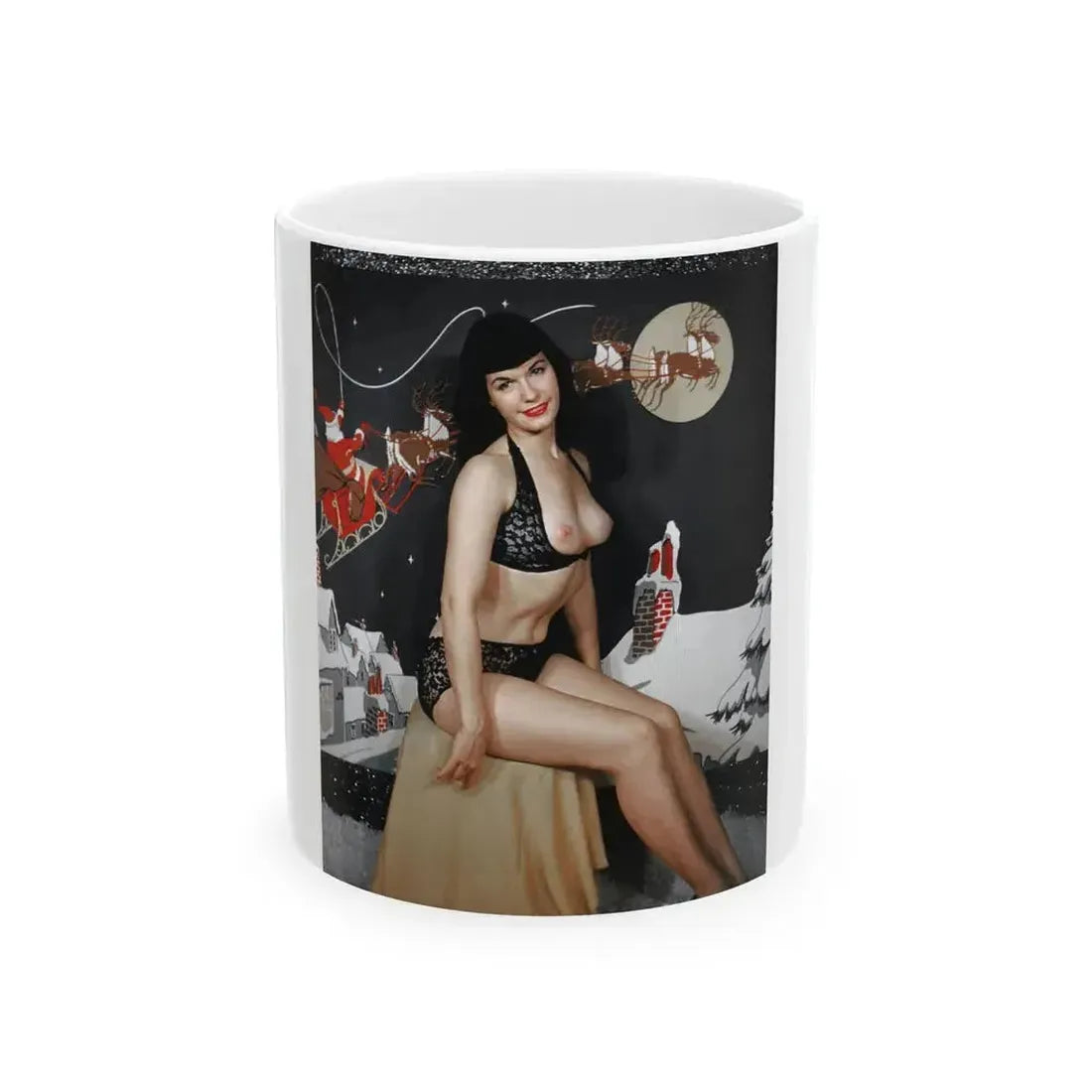 Bettie Page #101 (Vintage Female Icon) White Coffee Mug 11oz - Go Mug Yourself