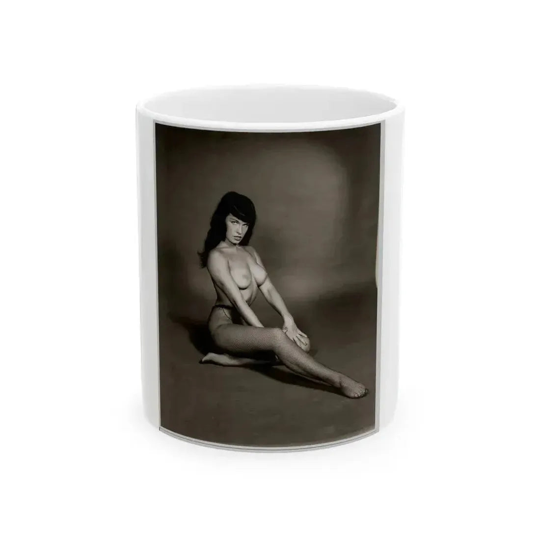 Bettie Page #1011 (Vintage Female Icon) White Coffee Mug 11oz - Go Mug Yourself