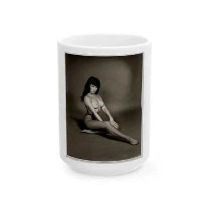Bettie Page #1011 (Vintage Female Icon) White Coffee Mug 15oz - Go Mug Yourself