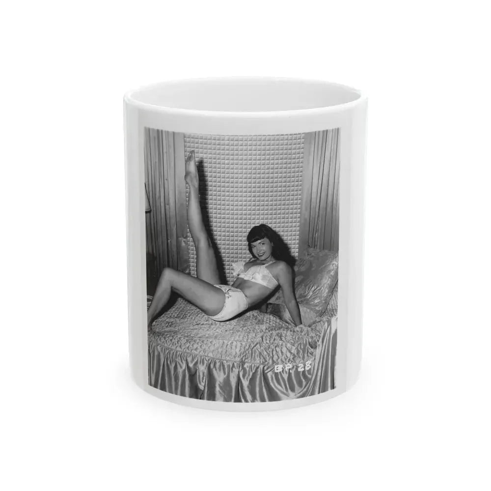 Bettie Page #102 (Vintage Female Icon) White Coffee Mug 11oz - Go Mug Yourself