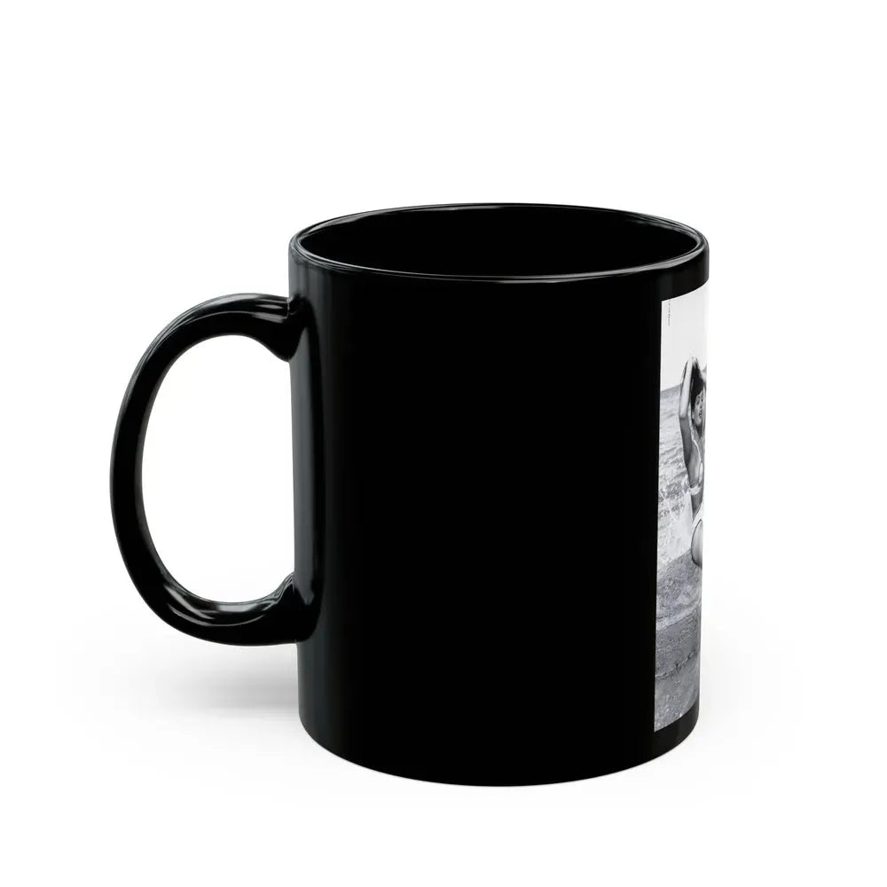 Bettie Page #1041 - 1 B&W Photo from Bunny Yeager's Darkroom Pin-up Photography's Golden Era (Vintage Female Icon) Black Coffee Mug - Go Mug Yourself