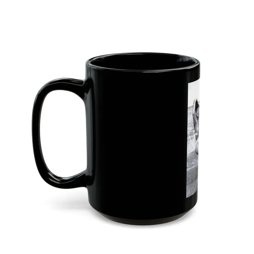 Bettie Page #1041 - 1 B&W Photo from Bunny Yeager's Darkroom Pin-up Photography's Golden Era (Vintage Female Icon) Black Coffee Mug - Go Mug Yourself