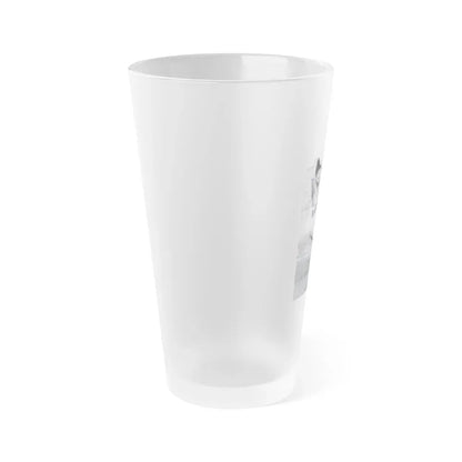 Bettie Page #1041 - 1 B&W Photo from Bunny Yeager's Darkroom Pin-up Photography's Golden Era (Vintage Female Icon) Frosted Pint Glass 16oz - Go Mug Yourself