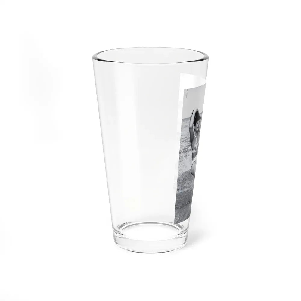 Bettie Page #1041 - 1 B&W Photo from Bunny Yeager's Darkroom Pin-up Photography's Golden Era (Vintage Female Icon) Pint Glass 16oz - Go Mug Yourself