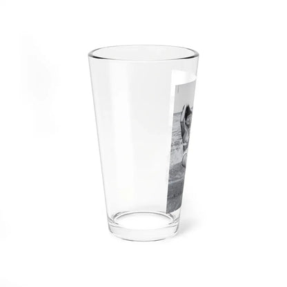 Bettie Page #1041 - 1 B&W Photo from Bunny Yeager's Darkroom Pin-up Photography's Golden Era (Vintage Female Icon) Pint Glass 16oz - Go Mug Yourself