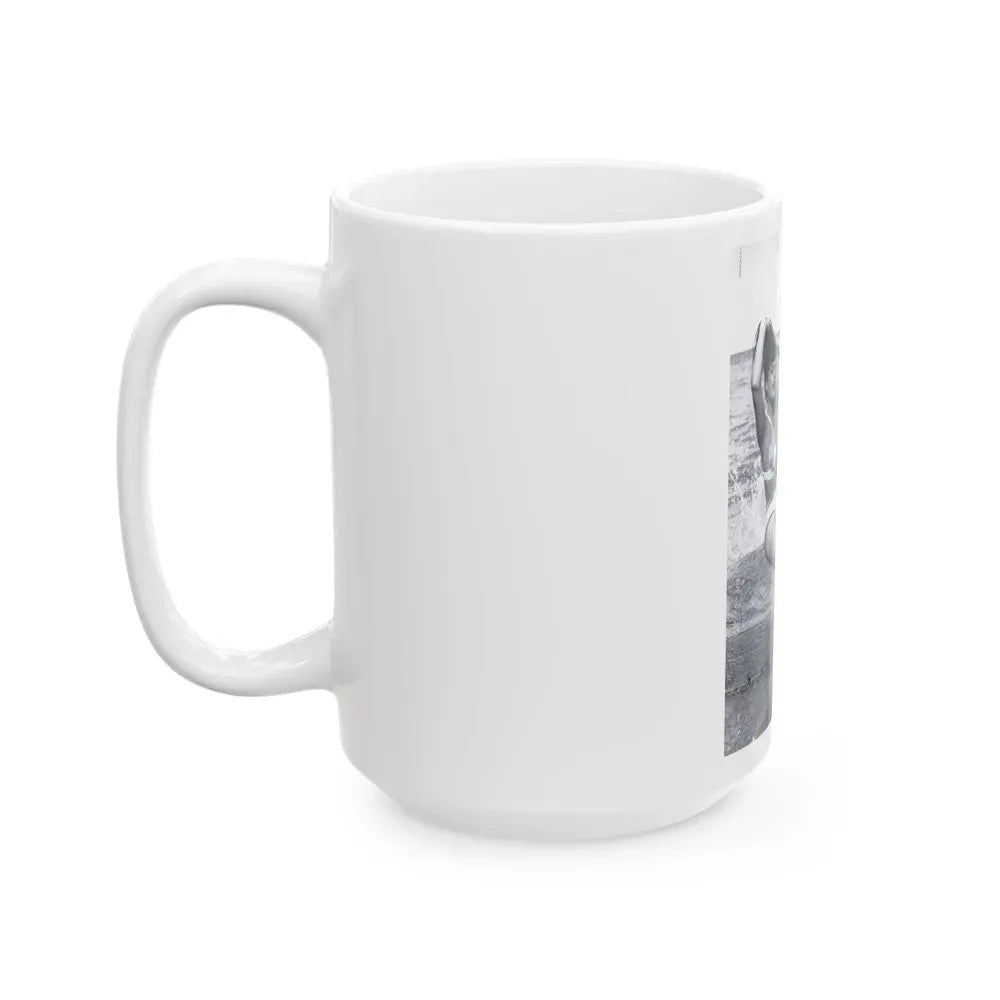 Bettie Page #1041 - 1 B&W Photo from Bunny Yeager's Darkroom Pin-up Photography's Golden Era (Vintage Female Icon) White Coffee Mug - Go Mug Yourself
