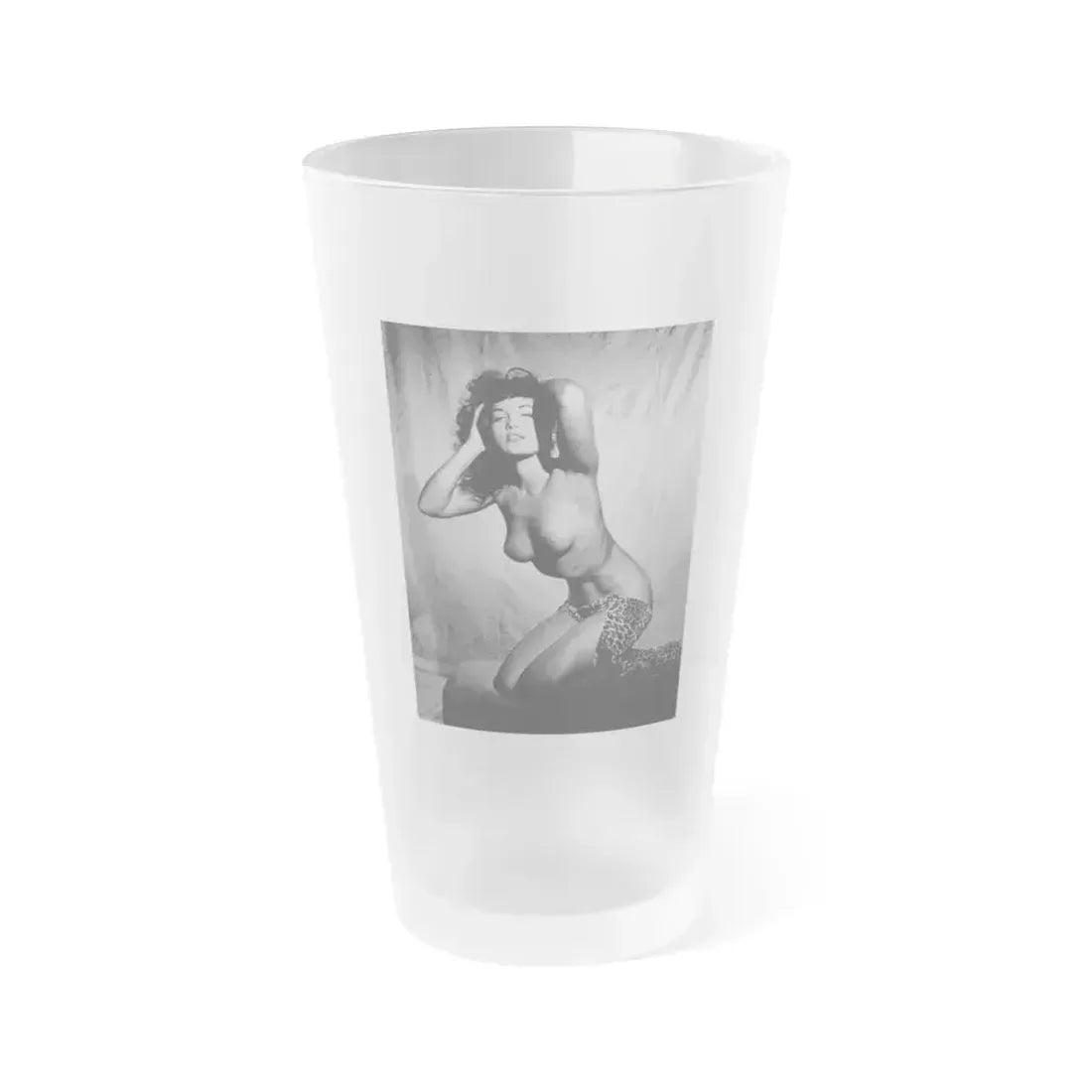 Bettie Page #105 1 (Vintage Female Icon) Frosted Pint Glass 16oz 16oz Frosted - Go Mug Yourself
