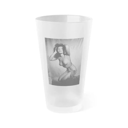 Bettie Page #105 1 (Vintage Female Icon) Frosted Pint Glass 16oz 16oz Frosted - Go Mug Yourself