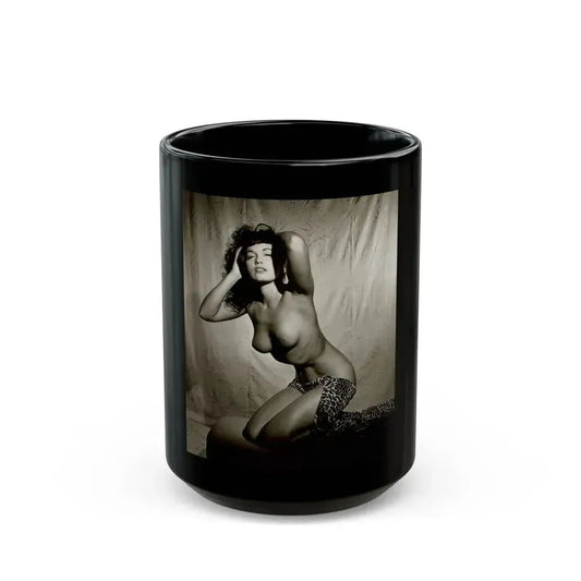 Bettie Page #105 (Vintage Female Icon) Black Coffee Mug 15oz - Go Mug Yourself