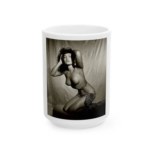 Bettie Page #105 (Vintage Female Icon) White Coffee Mug 15oz - Go Mug Yourself