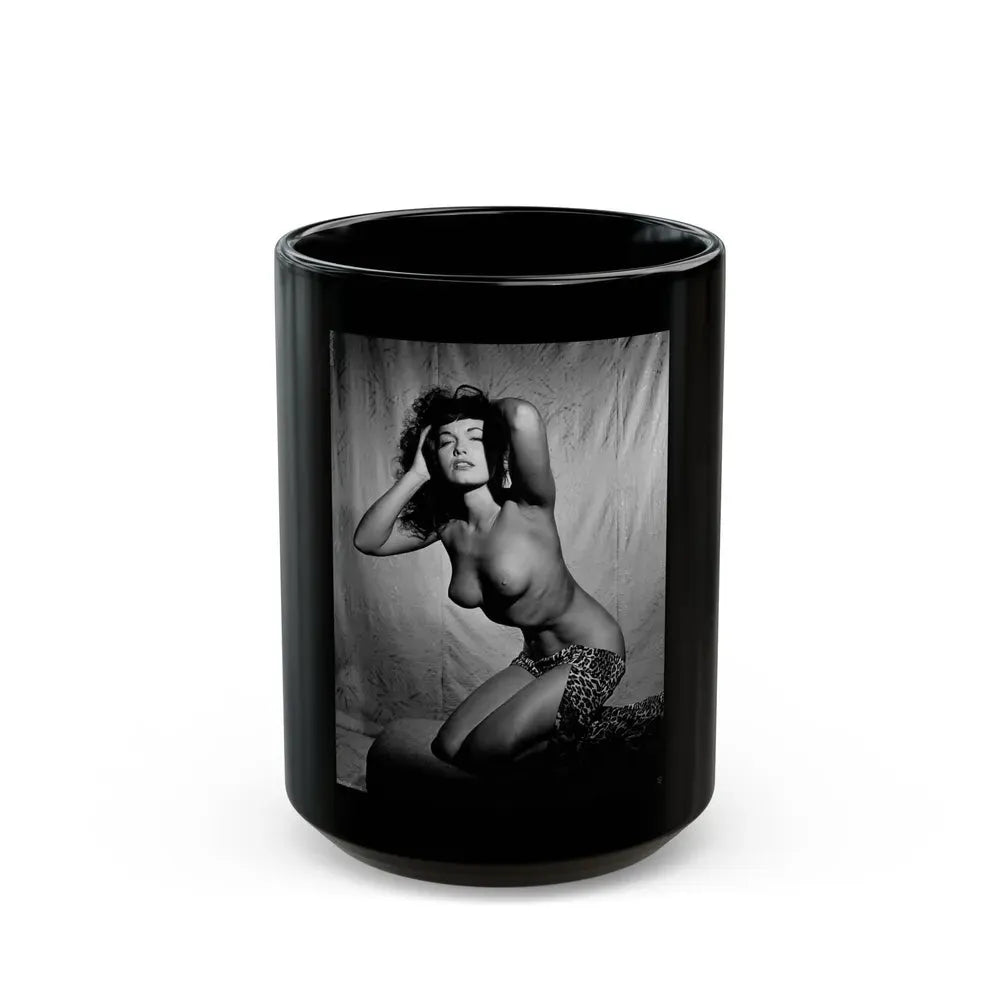 Bettie Page #105_1 (Vintage Female Icon) Black Coffee Mug 15oz - Go Mug Yourself