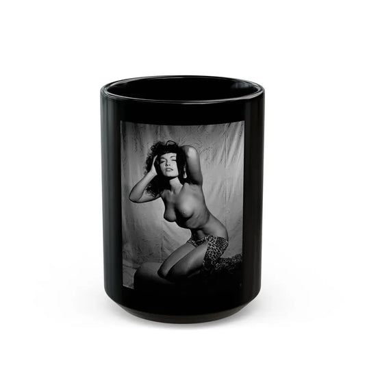 Bettie Page #105_1 (Vintage Female Icon) Black Coffee Mug 15oz - Go Mug Yourself
